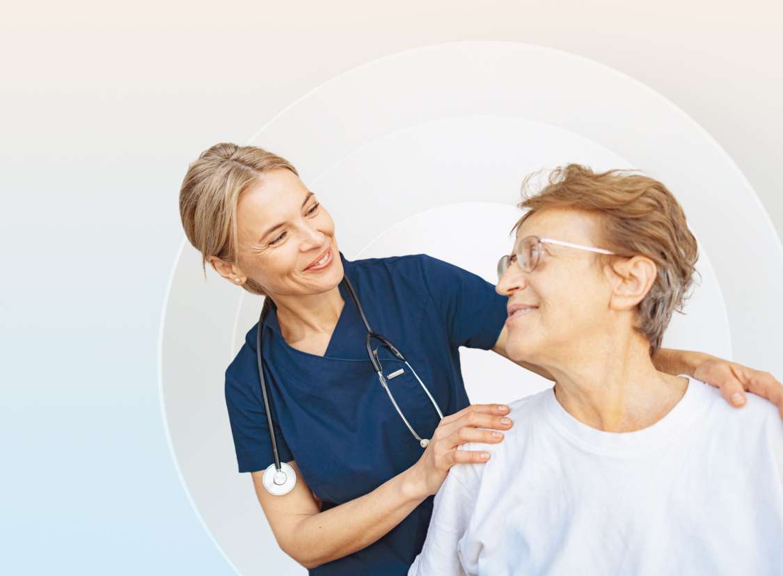 Nurse checking up on patient